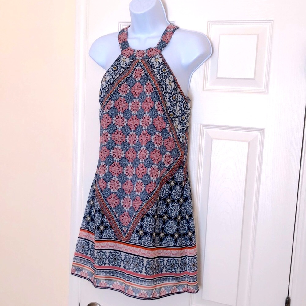 Halter Floral Patterned Dress (Euc) - image 1